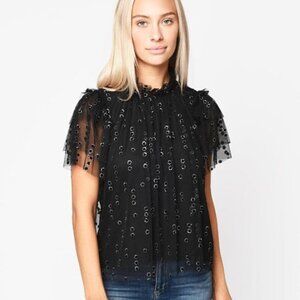 Hunter Bell Blair Top in Black/Silver Size XS